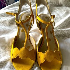 Boden suede yellow pumps size 9